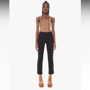 Mother the rescal ankle fray pitch women jeans black size 26
